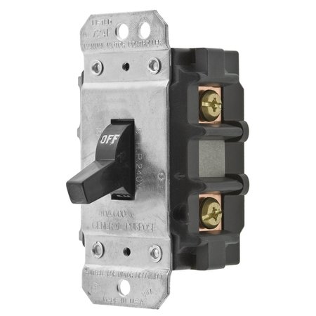BRYANT Toggle Switch, MotorDisconnects, Double Pole, 30A 600V AC, Back and Side Wired, Black 30002D